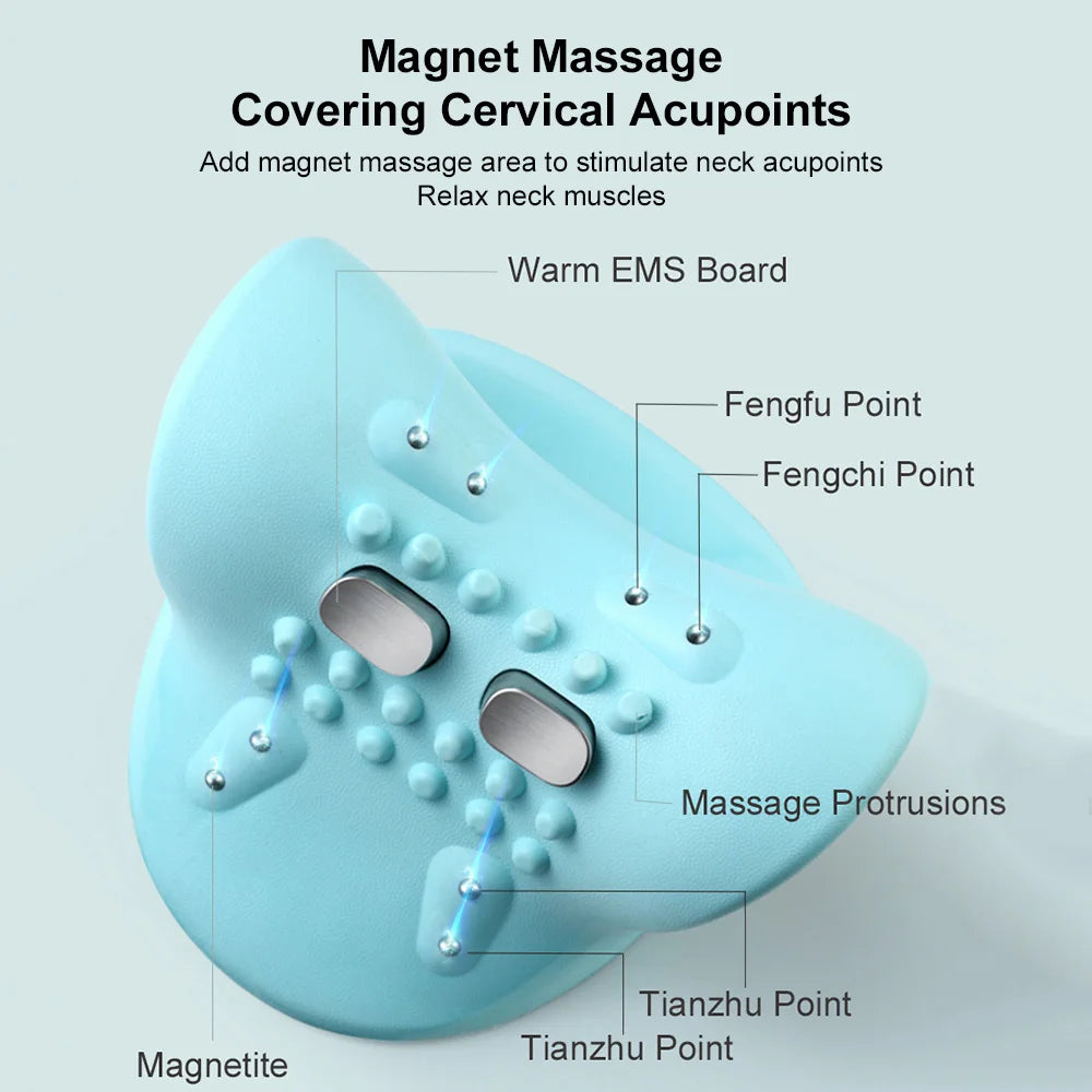 Masajeador de cuello 2026 Nueva actualización 3 en 1 masajeador portátil con calor y estiramiento cómodo, intensidad ajustable para relajación de cuello y hombros en casa, oficina 💆‍♀️✨