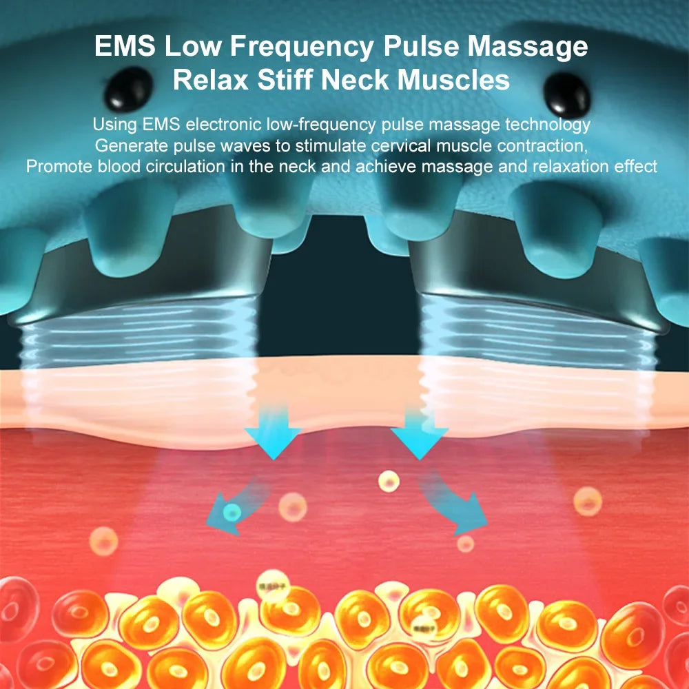 Masajeador de cuello 2026 Nueva actualización 3 en 1 masajeador portátil con calor y estiramiento cómodo, intensidad ajustable para relajación de cuello y hombros en casa, oficina 💆‍♀️✨