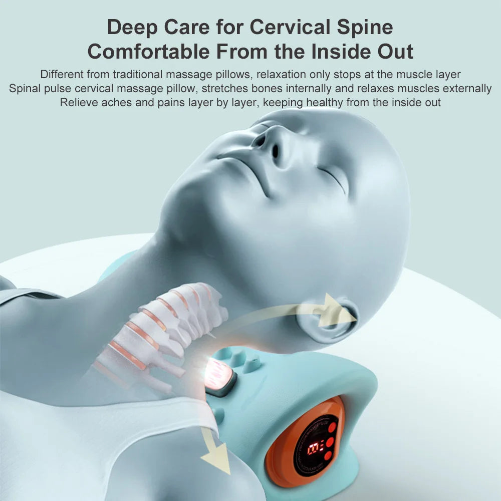Masajeador de cuello 2026 Nueva actualización 3 en 1 masajeador portátil con calor y estiramiento cómodo, intensidad ajustable para relajación de cuello y hombros en casa, oficina 💆‍♀️✨