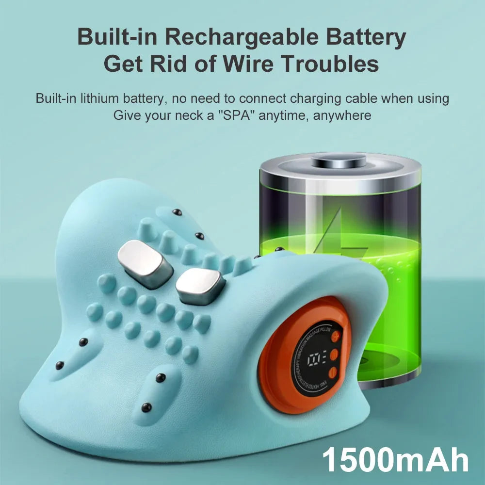 Masajeador de cuello 2026 Nueva actualización 3 en 1 masajeador portátil con calor y estiramiento cómodo, intensidad ajustable para relajación de cuello y hombros en casa, oficina 💆‍♀️✨